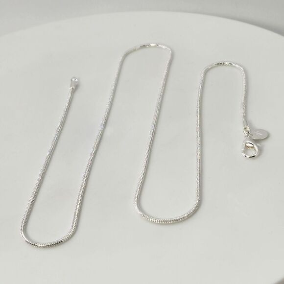 Solid Sterling Silver Plated 925 Stamped 2mm Snake Chain 21.5" Gift - Picture 4 of 5
